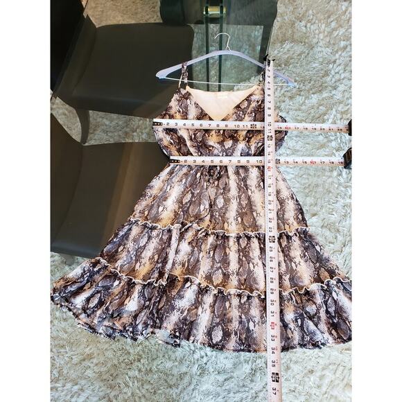 Altar'd State Knee Length Dress Women Medium Multi Snake Print Adjustable V Neck - Picture 7 of 12